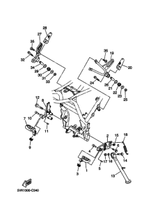 XT660R 25KW Support & repose pied