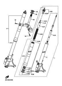YZF-R6R Front fork assy(ur silv