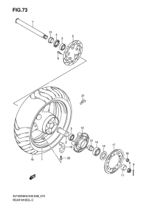 SV1000 Rear wheel complete assy
