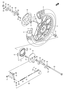 DR200 Rear wheel complete assy