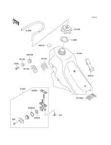 KLX300R Топливный бак
