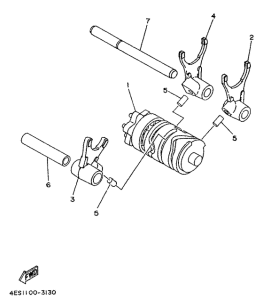YZ80E Shift cam. fork