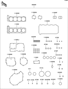 ZX1100 Комплект прокладок
