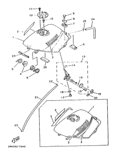 TZR125 Топливный бак