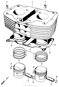 CB350 Cylinder + piston