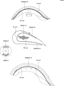 VN1500 Decals(green / beige)(vn1500-e3)
