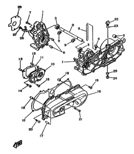 YA50R Картер двигателя