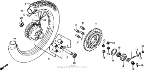 XL100S Rear wheel 79-80