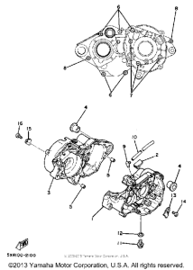 YZ125J Картер двигателя