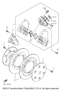 XVZ13LTJ Передний суппорт