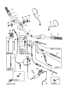 XT225 ｽﾃｱﾘﾝｸﾞﾊﾝﾄﾞﾙ. ｹｰﾌﾞﾙ