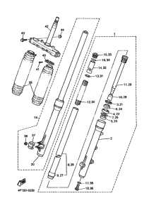 XT600E Вилка передней оси
