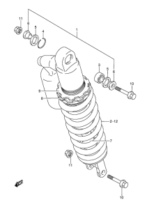 RMX250 Абсорбер удавный в сборе задний
