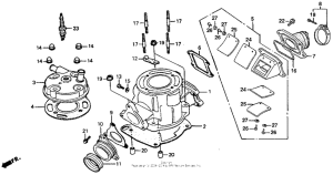 CR80R Головка цилиндров