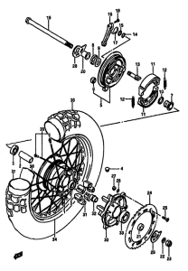 DR600 Rear wheel complete assy