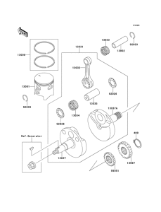 KX100 Crankshaft / piston
