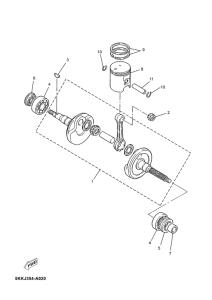YN100 Коленчатый вал и поршни