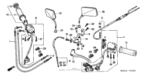 VT1100C Handle lever + switch + cable