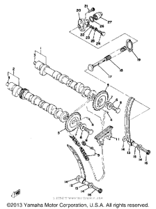 XS750E_227 - 1978 Camshaft - chain tensioner