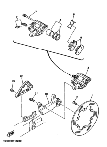 WR250Z Задний суппорт