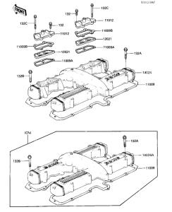 KZ1100 Крышка головки цилиндров
