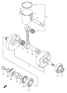 RMX250 Вал коленчатый