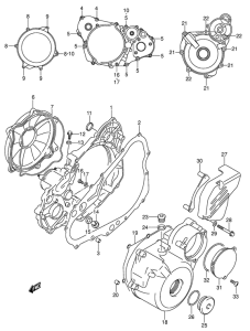 DR-Z400 Crankcase cover ass`y  (v