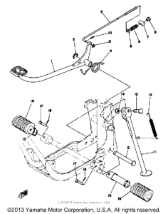 GT80F Stand - footrest - brake pedal