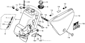 MT125 Oil tank + side cover