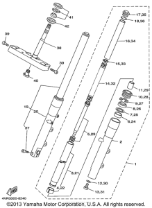 XVS650 Передняя вилка
