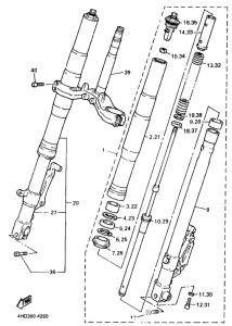 YZF750R Передняя вилка