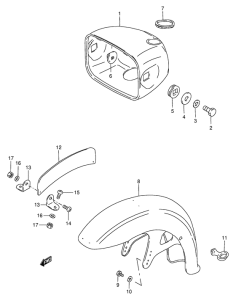 BX120 Headlamp housing - front fender