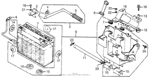 CB750 Battery + kick starter arm