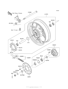 KLE650 Заднее колесо и цепь