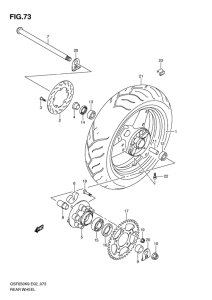 GSF650S (ABS) Rear wheel complete assy