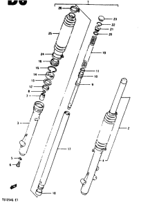 TS125 Вилка передней оси
