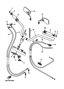 XVS1100 Рулевой рычаг и кабель