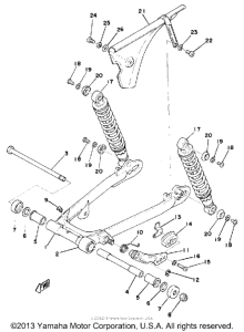 TY175B Rear arm - rear cushion - chain case