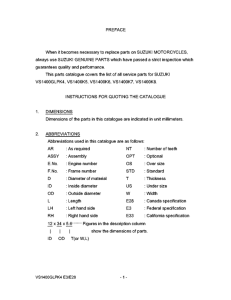 VS1400 Catalog preface