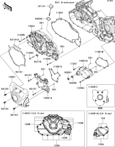  Левая крышка двигателя
