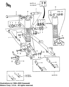 KV100 Swing arm / shock absorbers
