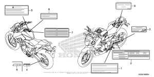 CB300F Лейбл предостережения