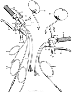 CL100 Turn signal + lighting switch + cable