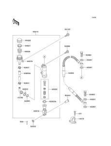 KX100 Задний торм цилиндр