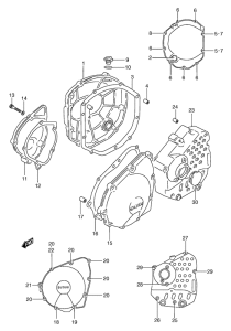 GSX750 Crankcase cover ass`y  (v