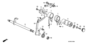 CRF70F Вилка переключения передач