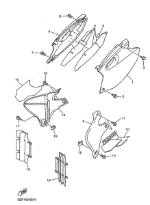 YZ400F Боковые обтекатели