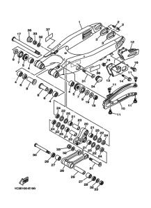 YZ125 YZ125W1 Задний рычаг и подвеска