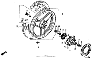 VTR250 Переднее колесо