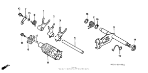 XR250R Вилки и валы выбора передач